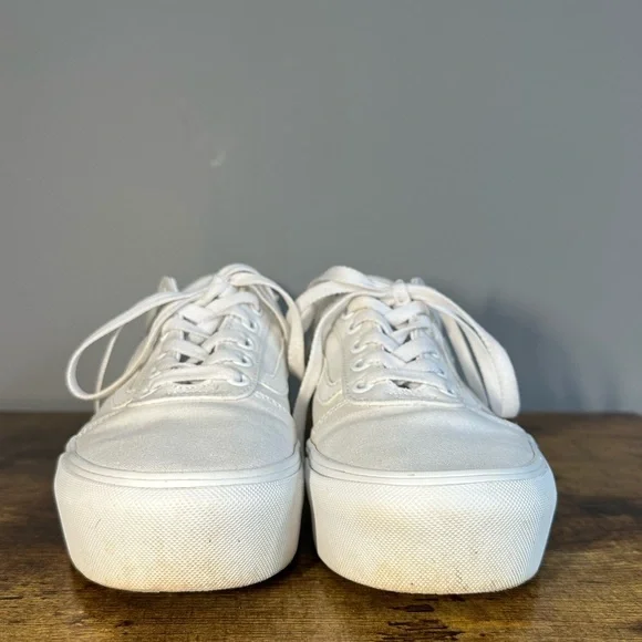 Vans White Platform Sneakers - Picture 6 of 12